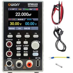 OWON Labornetzteil (0-60V,0-10A), SPM6103 2-in-1 DC Netzteil und Multimeter, Programmierbares DC Labornetzteil mit 300W Ausgangsleistung 2.8-Zoll LCD Display, 4 1/2 Digital Multimeter