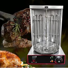 3KW Multi Kebab Grill, Electric Kebab Grill for Home/Commercial, Vertical Chicken Grill, Rotating Barbecue Doner Machine, Table Grill, with Temperature Setting