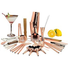 Skyfish Bar Set, 32-Piece Cocktail Shaker Set, Premium Bartender Set for Home and Bar, Bartender Mix Set, Rose Gold, Hand Wash