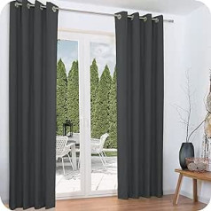 Beautissu Amelie Thermal Curtains, set of 2, 140 x 245 cm, Eyelet Curtain, Cold Protection and heat insulating, Insulating Thermal Eyelets Curtain, Various Colours