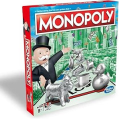 Monopoly Classic, Galda spēle pieaugušajiem un bērniem, Ģimenes spēle, Galda spēļu klasika, Kopienas spēle 2–6 personām, no 8 gadiem (iepakojums var atšķirties)