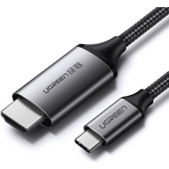 HDMI uz USB-C adaptera kabelis 4K 60Hz 1,5 m melni pelēks