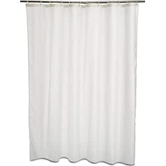 Amazon Basics Shower Curtain 180 x 200 cm - White, Mildew Resistant and Water-Repellent