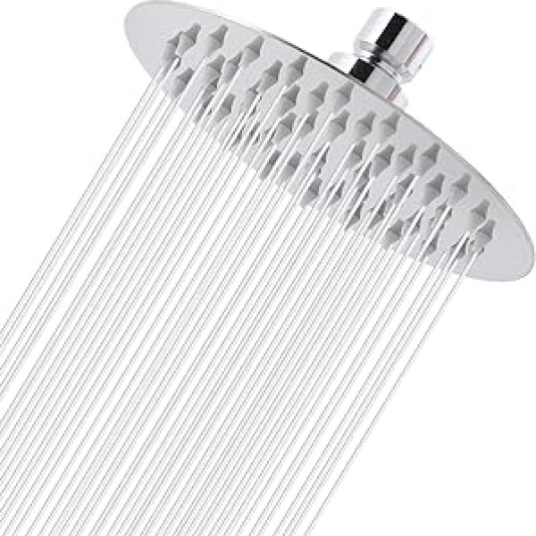 15 cm Rain Shower, Markcco Circular High Pressure Shower Head Made of 304 Stainless Steel, Comfortable Shower Experience Even at Low Water Pressure, Can be Installed on the Wall or Ceiling (15 cm,