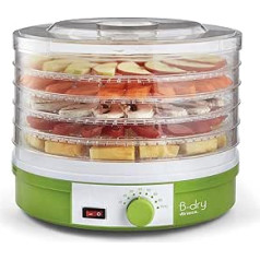 Ariete B-DRY 616 Food Dryer and Dehydrator for Fruit and Vegetables, 5 Removable Baskets, Temperature Range: from 35°C to 70°C, 245W, Green