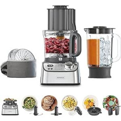 Kenwood MultiPro XL Weigh+ FDM72.990SS kompaktais virtuves kombains ar integrētiem svariem un taimeri, ExpressDice, 3 l darba tvertne, mainīgs ātrums, XL uzpildes patrona, 1000 vati, sudraba krāsa