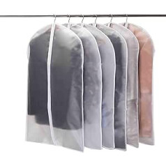 Niviy Garment Bag, Suit, Pack of 6, High Quality Garment Bags, Transparent 60 x 100 cm, Breathable Fabric for Suits, Dresses, Coats, Jackets, Shirts, Evening Dresses, Suit Bag, Storage, Garment Cover