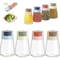 mumisuto Set of 4 Spice Jars, Conical Spice Bottle for the Kitchen, Spice Bottle with Pressure Dosage, 180 ml Salt and Pepper Shaker Set, for Spices or Herbs in the Kitchen or Outdoor Barbecue