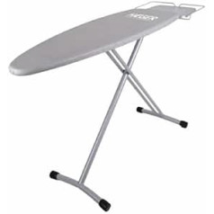 HAEGER Home Strong PRO Ironing Board with Adjustable Height up to 94 cm, Rest for Drawing Irons, Also for Steam Generators, Metallic Grey, 124 x 40 cm