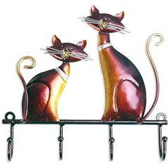 Kavolet Wall Hanger Cat Iron Hook Cat Wall Decor Metal Decoration Hooks 4 Hooks Hanging Bag Coat Gift Decoration