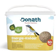 Donath Energy pelmeņi Kukaiņi bez tīkla - Tauku bumbiņas bez tīkla - 100 g vienam klimpam - Gardēžu pelmeņi - Visu gadu savvaļas putnu barība - no mūsu rūpnīcas Dienvidvācijā - 50 spainis