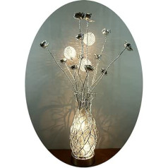 Dapo® stāvoša vāze gaismas ziedu gaismas halogēna grīdas dekoratīvā lampa, kas izgatavota no alumīnija stieples (Cosmea 5 spuldze)