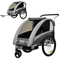 Veelar Sports BT603 2-in-1 bērnu velosipēda piekabe ar bagiju komplektu + BT603 balstiekārtu