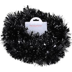 Christmas Concepts® 2 Metres Chunky/Fine Christmas Tinsel - Christmas Decoration Tinsel (Black)