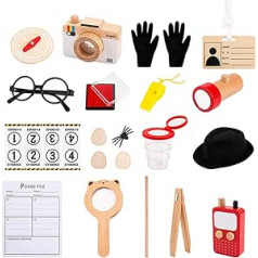 Abaodam 1 Set Detective Cosplay Detective Toy Children's Detective Set Cosplay Kit Spy Kit for Children Tool Bag Toddler Suits Detective Set for Children Detective Equipment Wooden