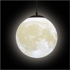 3D Print Moon Pendant Lights Griesti - Creative Universe Planet Moon griestu gaisma, nakts lampa, mēness lampa griestu lampa mēness restorānam / bāram / viesistabai / bērnu istabai / guļamistabai, 25 cm