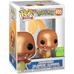 Funko pops! Pokemon Charmander (metāla) SDCC koplietots ekskluzīvs ar uzlīmi 2022