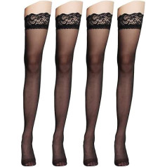 Creamlin Women's 20 Denier Ultra Sheer Thigh High Stockings