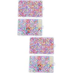 LALAFINA 4 Boxes Friendship Bracelet Beads Children's Beads Craft Colourful Acrylic Beads Security Beads Pop Snap Beads Children DIY Beads Bracelet Pony Beads Toys Toddler Button Girls