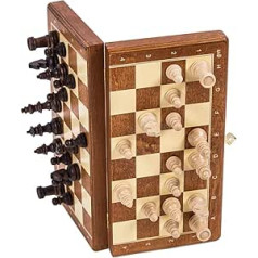 Schach Schachspiel - MAGNETISCHE Basic - 26,5 x 26,5 cm - Schachfiguren & Schachbrett aus Holz