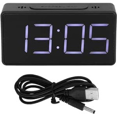 Loud Digital Alarm Clock, Electronic Table Clock, Large Display Number for Bedroom with LED Night Light, Snooze Function for Bedside Table, Office, Kids, Students and Families (Black)