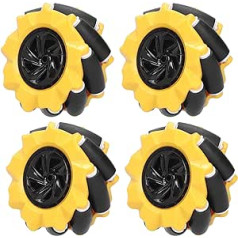 80 mm Smooth-Running Mecanum Wheel, Omnidirectional ABS Rubber, Mecanum Wheel Robot Kit, Intelligent Car Accessories for TT Coupling DIY Toy (Two Pairs)