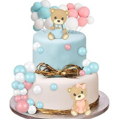 FRIUSATE Baby Shower kūkas dekorēšana Lācīša kūkas noformējums Dzimums Atklāj kūkas dekorāciju Big Bear Baby Shower ballīšu piederumi Teddy Bear dekorēšana