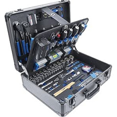 BGS 15501 Профессиональный набор инструментов в алюминиевом футляре, 149 предметов, заполненный запираемый ящик для инструментов Ящик для инструментов Ящик для инструментов