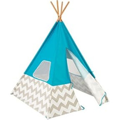 KidKraft Play TeePee (tirkīzs/ pelēks/ balts/ ševrons)