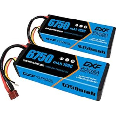 DXF 3S Lipo akumulators 6750 mAh 11,1 V 100C 3S cietais futrālis ar T savienotāju FPV sacīkšu droniem Helikopteram RC Evader BX Car Truggy RC Hobijs (2 iepakojumi)