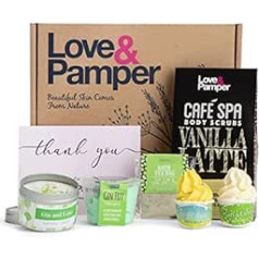 Bath Body Spa Pampering Gift Set - For Women, Gin & Lime Bath Melt and Pina Colada Bath Melt, Gin Fizz Body Exfoliating Mousse, Gin & Lime Candle and Relaxing Tea Bag