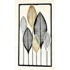 Mex L Wall Picture Metal Wall Decoration Leaves Wall Decoration Leaf 75 x 39.5 cm Decorative Home Decoration V9