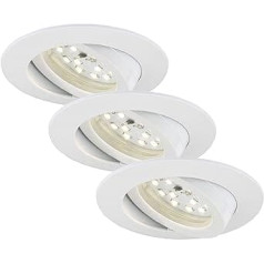 Briloner Leuchten LED Einbauleuchte, Einbaustrahler, LED Strahler, Spots, Deckenstrahler, Deckenspot, Lampen Wohnzimmer, LED Einbaustrahler 230v, Deckeneinbauleuchten, Einbaustrahler Set, rund, Weiß