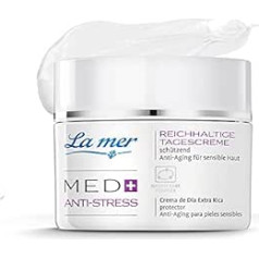 La mer MED+ Anti-Stress Rich Day Cream - Sejas krēms ar E vitamīnu un šī sviestu - Intensīva kopšana - Samazina oksidatīvo stresu un aizsargā pret kaitīgu vides ietekmi - 50 ml