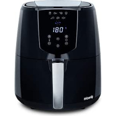 H.KOENIG Oil Free Fryer Air Fryer FRY800, Ietilpība 4 L, 7 gatavošanas programmas, Temperatūra regulējama no 80 °C līdz 200 °C, Skārienekrāns, Noņemams grozs, Drošs trauku mazgājamajā mašīnā, 1400 W