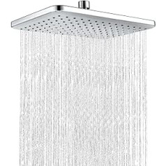 Shower Head with Filter, 360° Square Shower Head, Rain Shower Head, Large Rectangular Steel, Water Saving Modern Shower Head for Pool and Bathroom