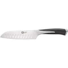 Richardson Sheffield R14000P165160 KYU Santoku-Messer, schmale Klinge, extrem scharf & schnitthatig, Rutschfester Griff, Chrom-Molybdän-Vanadium Stahl, Silber/Schwarz, 33,3 x 8,8 x 2 cm.