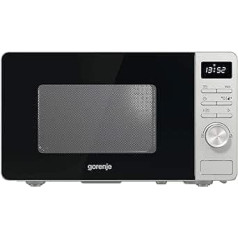 Gorenje MO 20 A3X mikroviļņu krāsns, Child Lock, AquaClean, TouchControl, SmartDisplay, atkausēšanas funkcija, 11 automātiskās programmas, 5 jaudas līmeņi, 20 l, 800 W, nerūsējošais tērauds