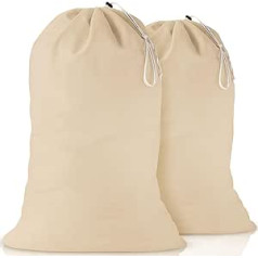 Laundry Bag in Natural Colour - 60 x 90 cm (Pack : 4) Very Durable, Laundry Bag with Drawstring, Machine Washable and Reusable, Laundry Bag Travel