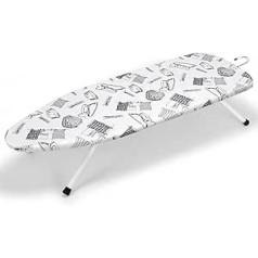 Duwee Small Ironing Board with Heat Resistant Cover, Folding Legs and Lightweight, Extra Long Ironing Area with Hooks for Storage, 92 x 34 cm