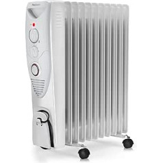 Pro Breeze 2500 W enerģijas taupīšanas eļļas radiators — elektriskais radiators ar 11 ribām, integrētu taimeri, 3 siltuma iestatījumiem, regulējamu termostatu un drošības izslēgšanas funkciju