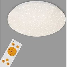 Briloner Leuchten LED griestu lampa ar tālvadības pulti Aptumšojams / Krāsu temperatūras kontrole / 2200 Lumen / 22 W / Diametrs 39 cm / Balts