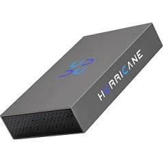 Hurricane 3518C3 ārējais cietais disks 1 TB, 3,5 collu USB C alumīnija krātuve ar barošanas avotu personālajam datoram, klēpjdatoram, televizoram, PS4, Xbox, saderīgs ar Windows Mac Linux