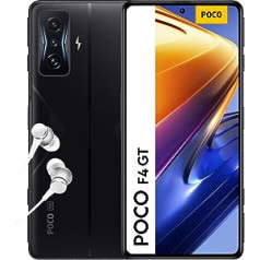 Poco F4 GT 5G viedtālrunis + austiņas, 8 + 128 GB mobilais tālrunis bez līguma, 6,67 collu 120 Hz E4 AMOLED displejs, 64 MP trīskāršā kamera, 4700 mAh, 120 W hiperlādētājs, melns