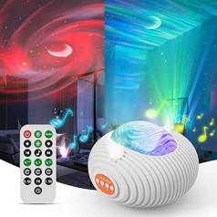 Alacris Starry Sky Projector [Aurora Borealis & Spiral Galaxy], LED 3D Galaxy Projector, Star Projector with Remote Control, Timer, White Noise for Children, Adults, Gift