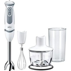 Braun Household Braun hand blender MQ 5235WH hand blender - MultiQuick 5 Vario hand blender with stainless steel blender base, 1000 watt, incl. 3-part accessory set, white / gray