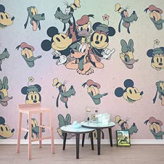 Komar Disney neausto fotoattēlu tapetes Mickey Fab5 | Izmērs: 300 x 280 cm (Platums x Augstums), Platums 50 cm | Tapetes, Sienas attēls, Dekorācija, Sienu pārklājums, Bērnu istaba, Guļamistaba, DX6-023, Krāsains