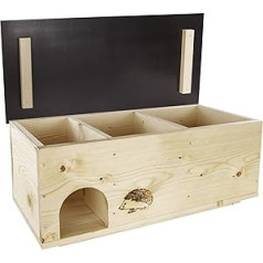 N/A XXXL Hedgehog Hotel Hedgehog Hut Feeder for Hedgehog Feeder Dabīgs masīvkoks 78 cm x 38 cm x 30 cm