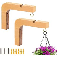 JMZOXLB Pflanzenhalterung aus Holz, 2 Stück, Pflanzenwandaufhänger, 15 cm, Wandhaken, Wandhalterung, Holzpflanzenaufhänger zum Aufhängen von Pflanzgefäßen, Blumenkorb, Windspiel, Laternen