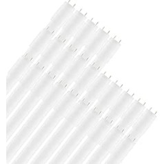 LumCa Pack of 25 LED T8 Tubes 10 W/840 Neutral White Replaces 18 W Fluorescent Tube G13 60 cm 4000 K 1200 lm LED Fluorescent Tube Including LED Starter 270° Beam Angle KVG LED Tube Not Dimmable